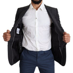 Dolce & Gabbana Black Wool Single Breasted Coat MARTINI Blazer JKT2774-46