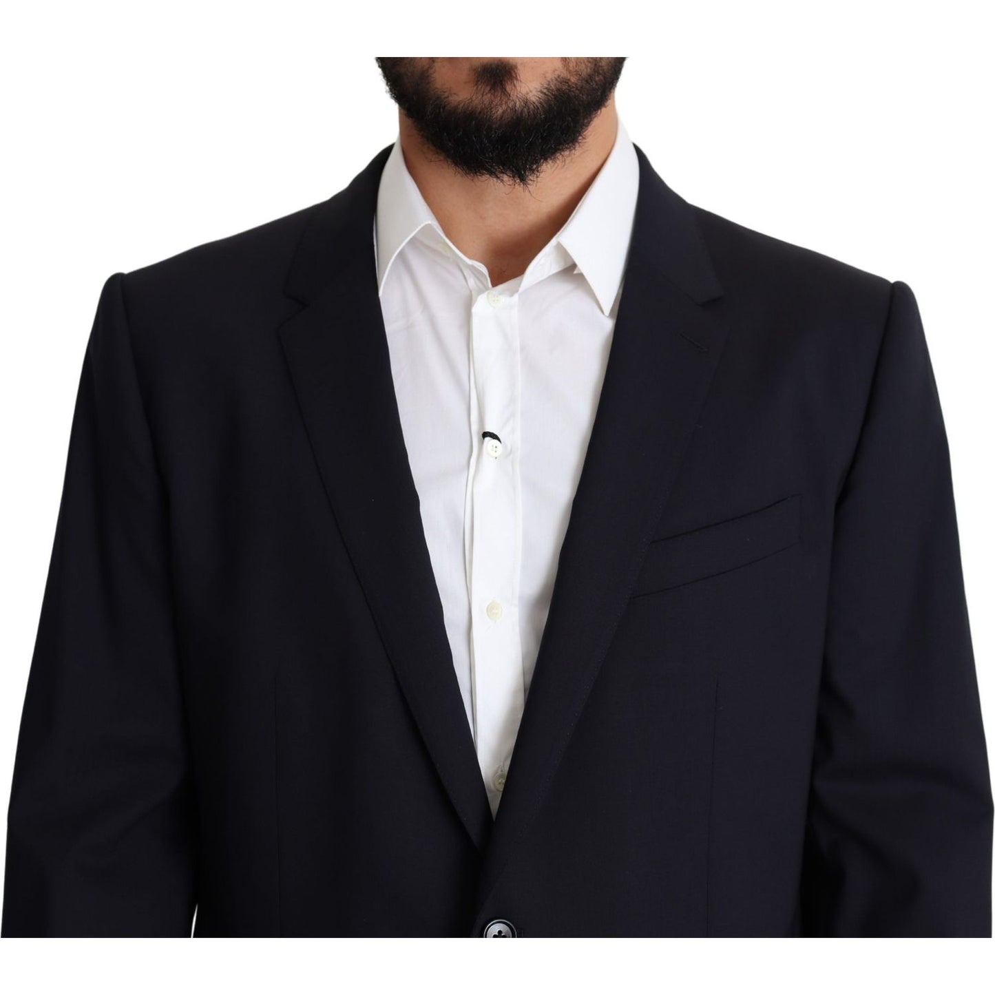 Dolce & Gabbana Black Wool Stretch Men Coat MARTINI Blazer KOS1833-56