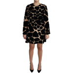 Dolce & Gabbana Black Giraffe Print Shift Mini Dress DR2645-36