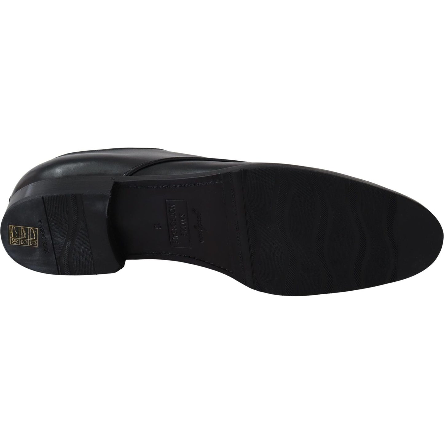 Dolce & Gabbana Black Leather SARTORIA Hand Made Shoes Dress Shoes