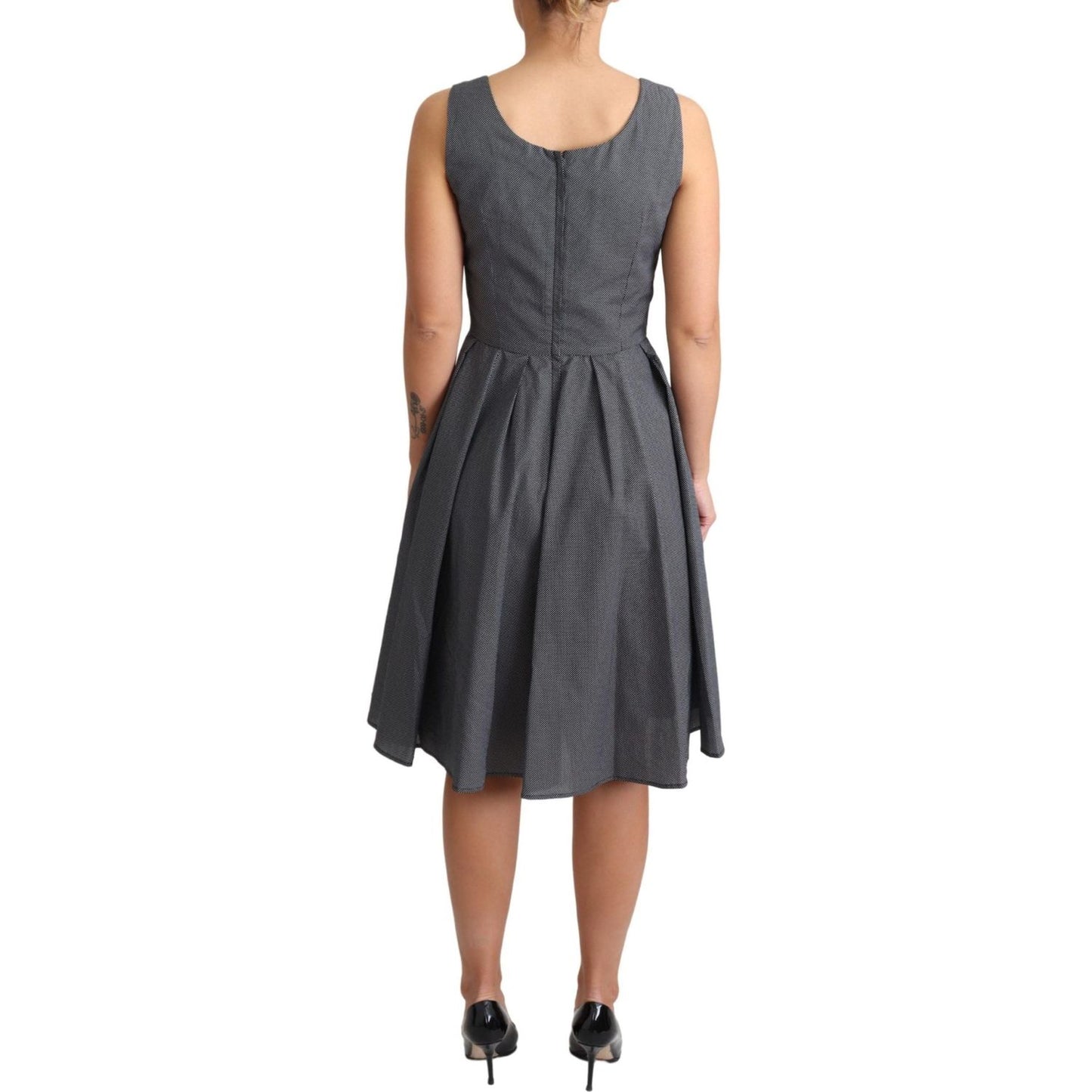 Dolce & Gabbana Black Polka Dotted Cotton A-Line Dress DR2758-40
