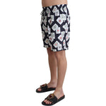 Dolce & Gabbana Black Card Deck Print Beachwear Swimshorts BIK1073-IT4