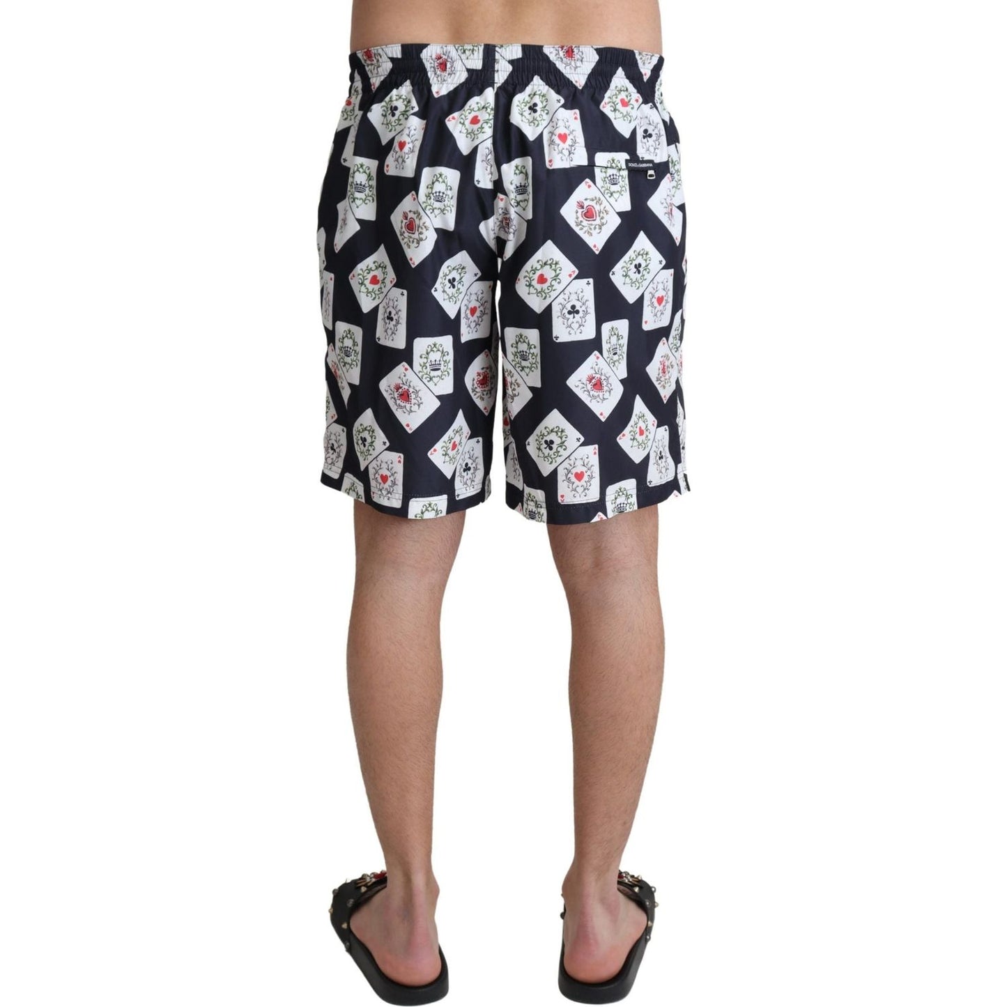 Dolce & Gabbana Black Card Deck Print Beachwear Swimshorts BIK1073-IT4