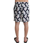 Dolce & Gabbana Black Card Deck Print Beachwear Swimshorts BIK1073-IT4