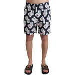 Dolce & Gabbana Black Card Deck Print Beachwear Swimshorts BIK1073-IT4