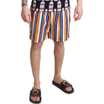 Dolce & Gabbana Multicolor Striped Beachwear Swimshorts BIK1075-IT4