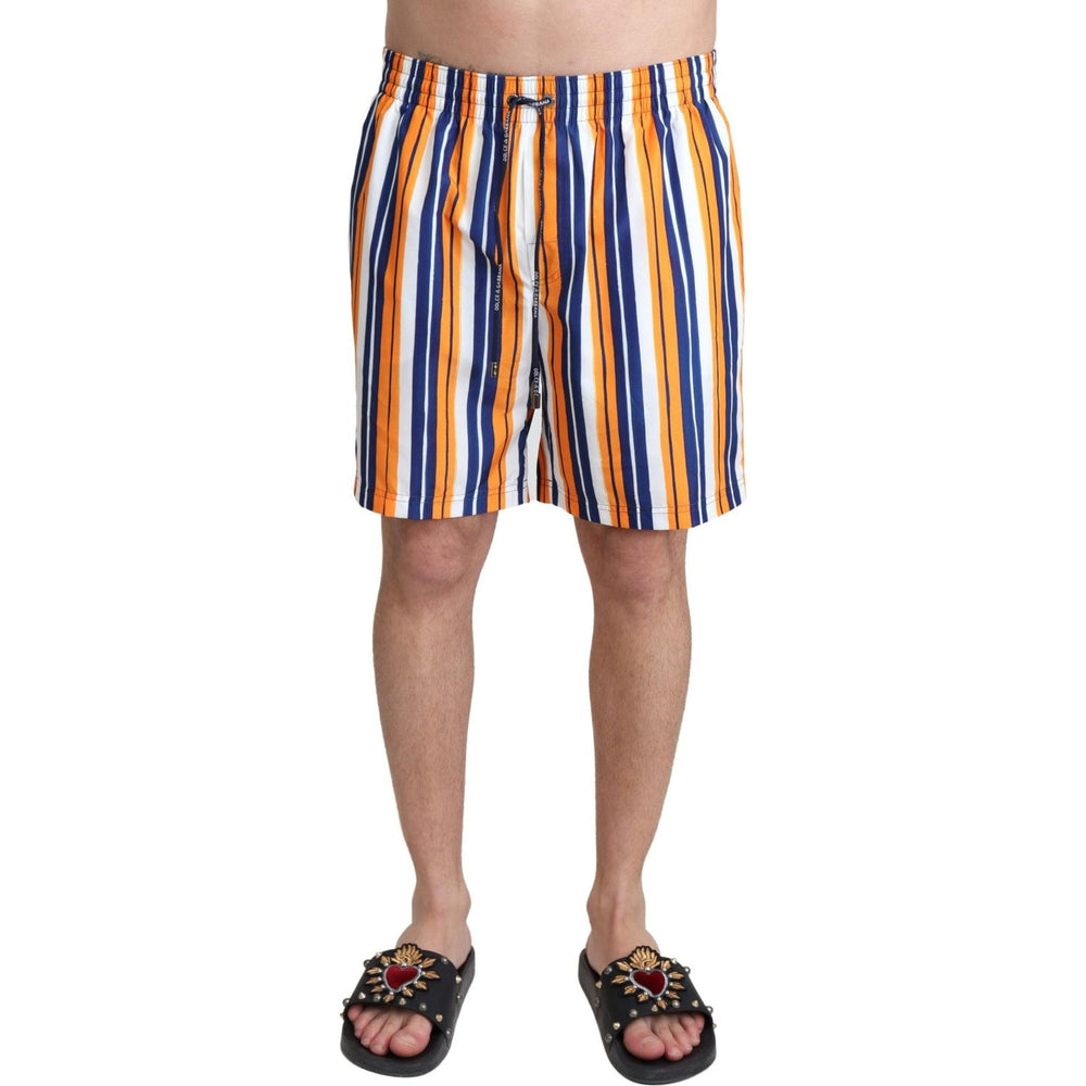 Dolce & Gabbana Multicolor Striped Beachwear Swimshorts BIK1075-IT4