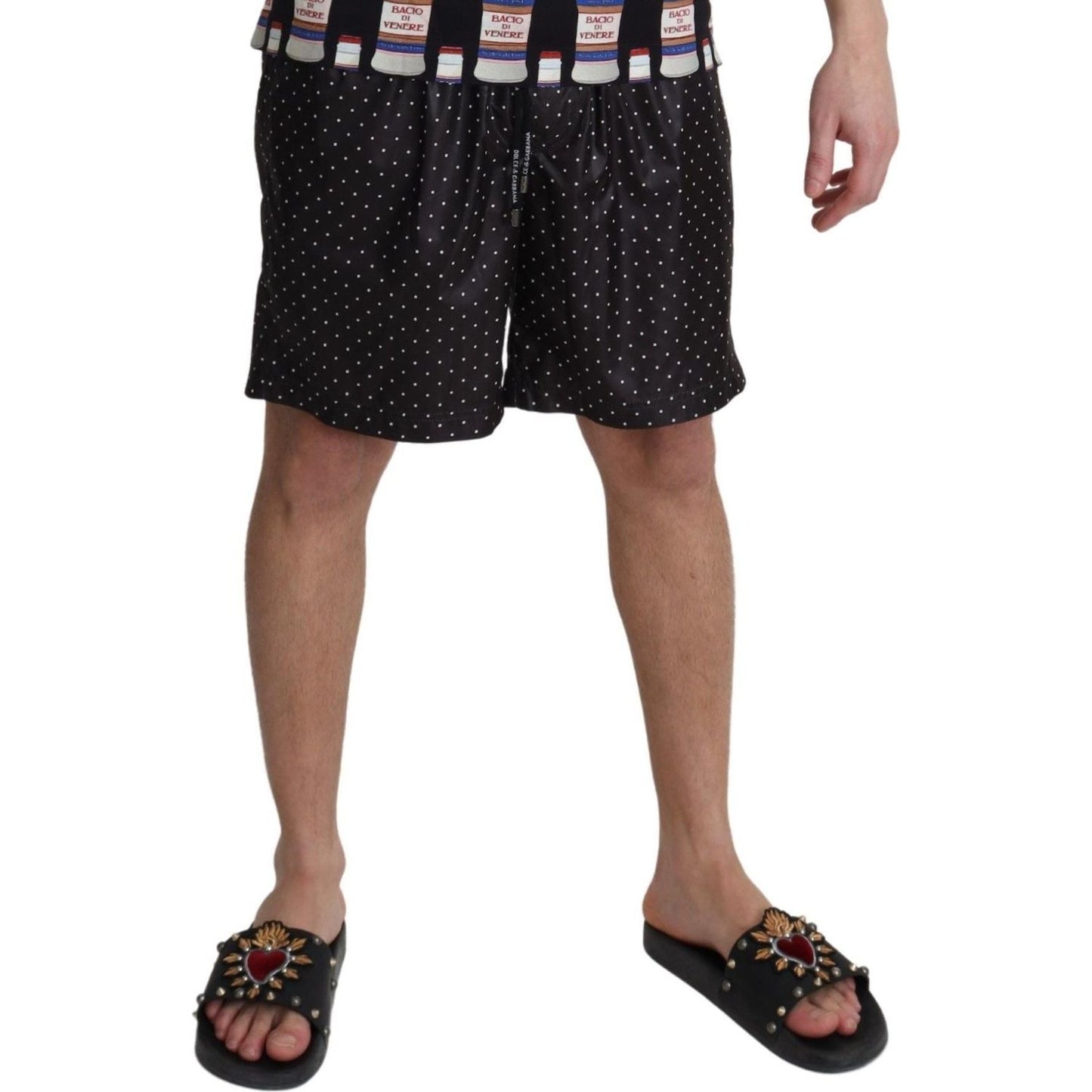 Dolce & Gabbana Black Polka Dot Print Beachwear Swimwear BIK1106-IT4