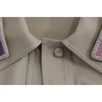 Andrea Incontri Sleeveless Beige Cotton Tank Top with Brooches Andrea Incontri Slate Gray