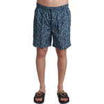 Dolce & Gabbana Blue Patterned Print Beachwear Shorts Swimwear BIK1111-IT4