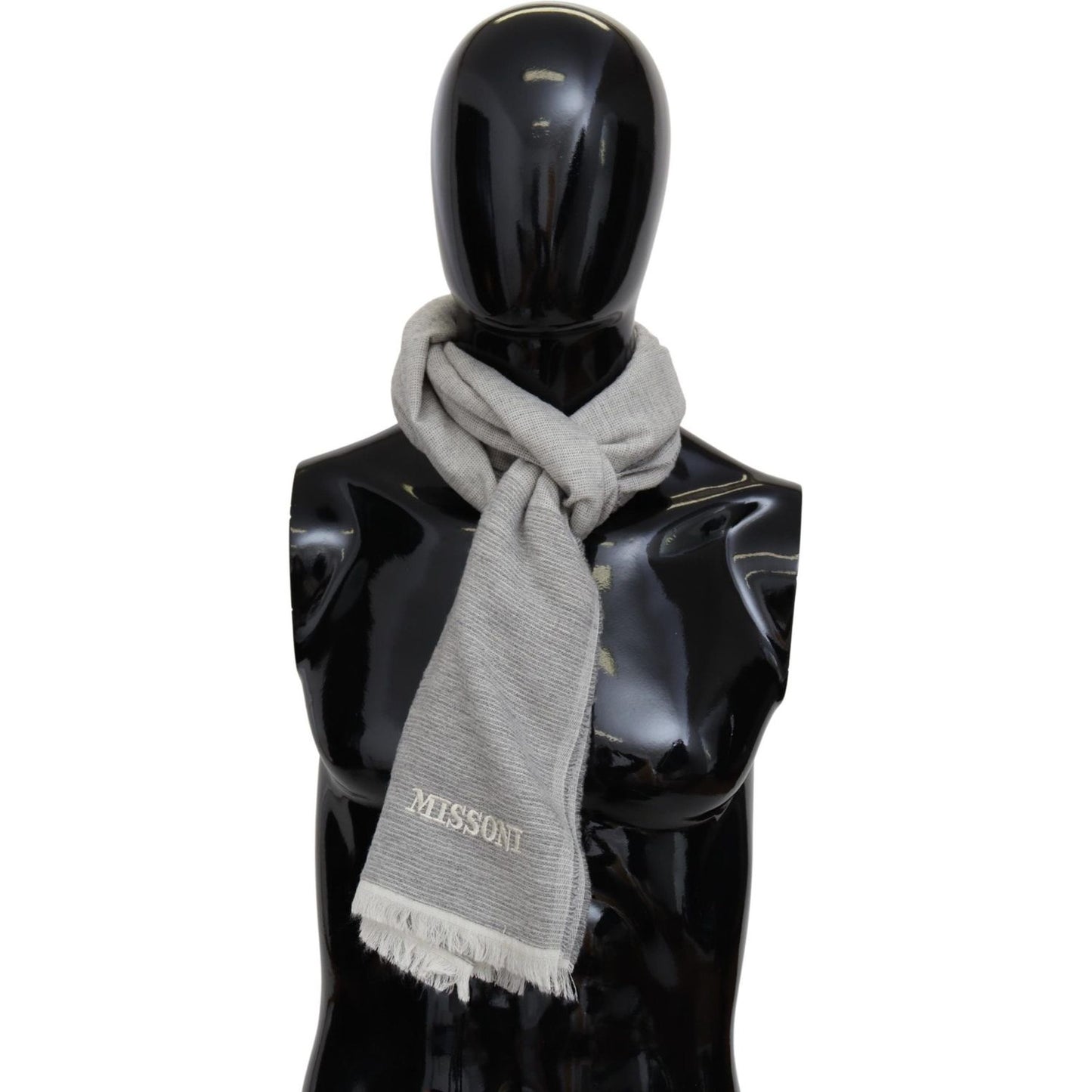 Missoni Beige 100% Wool Unisex Neck Wrap Scarf MS2006