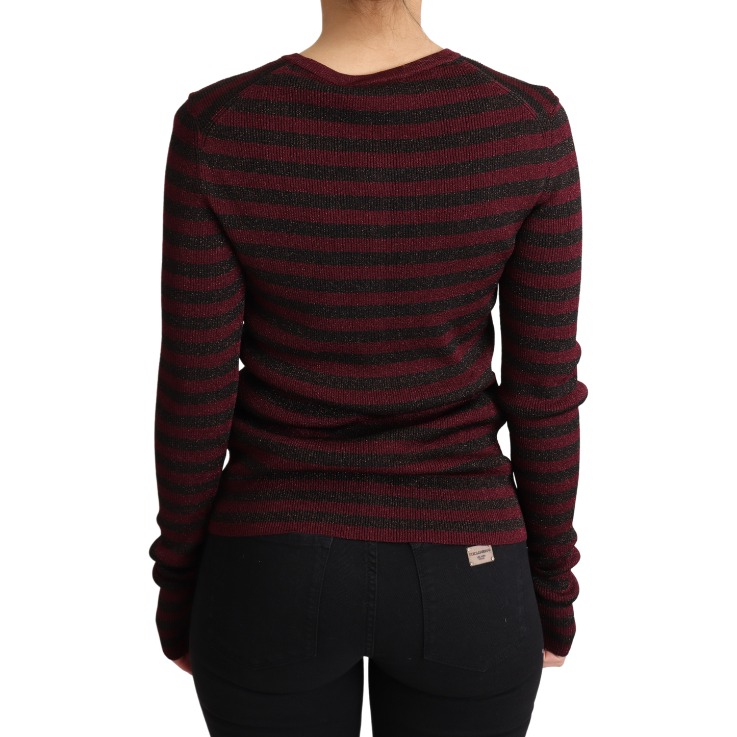 Dolce & Gabbana Black Red Striped Viscose Cardigan Sweater TSH5774-38