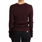 Dolce & Gabbana Black Red Striped Viscose Cardigan Sweater TSH5774-38
