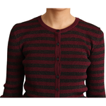 Dolce & Gabbana Black Red Striped Viscose Cardigan Sweater TSH5774-38