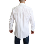 Dolce & Gabbana White Cotton Stretch Men Dress Formal Shirt TSH5936 -38