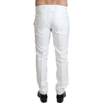 Dolce & Gabbana White Brocade Jaquard Dress Trouser Pants PAN71936-44