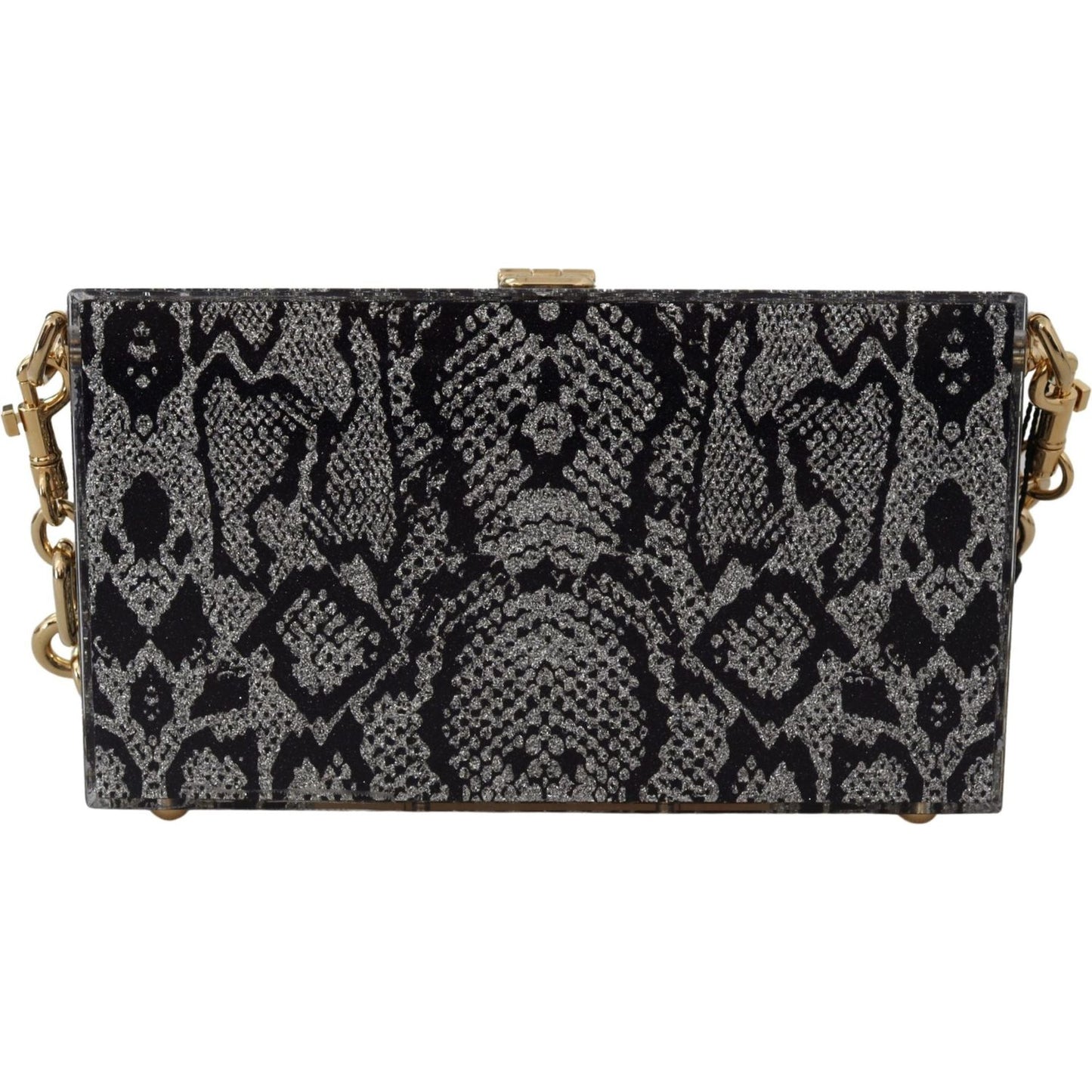 Dolce & Gabbana Gray Fashion Devotion Clutch Plexi SICILY BOX Purse VAS12478