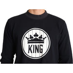 Dolce & Gabbana Blue Crown King Cotton Pullover Sweater TSH6326-46