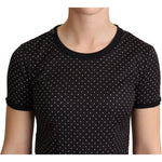 Dolce & Gabbana Black Dotted Crewneck Cotton T-shirt TSH6342-38