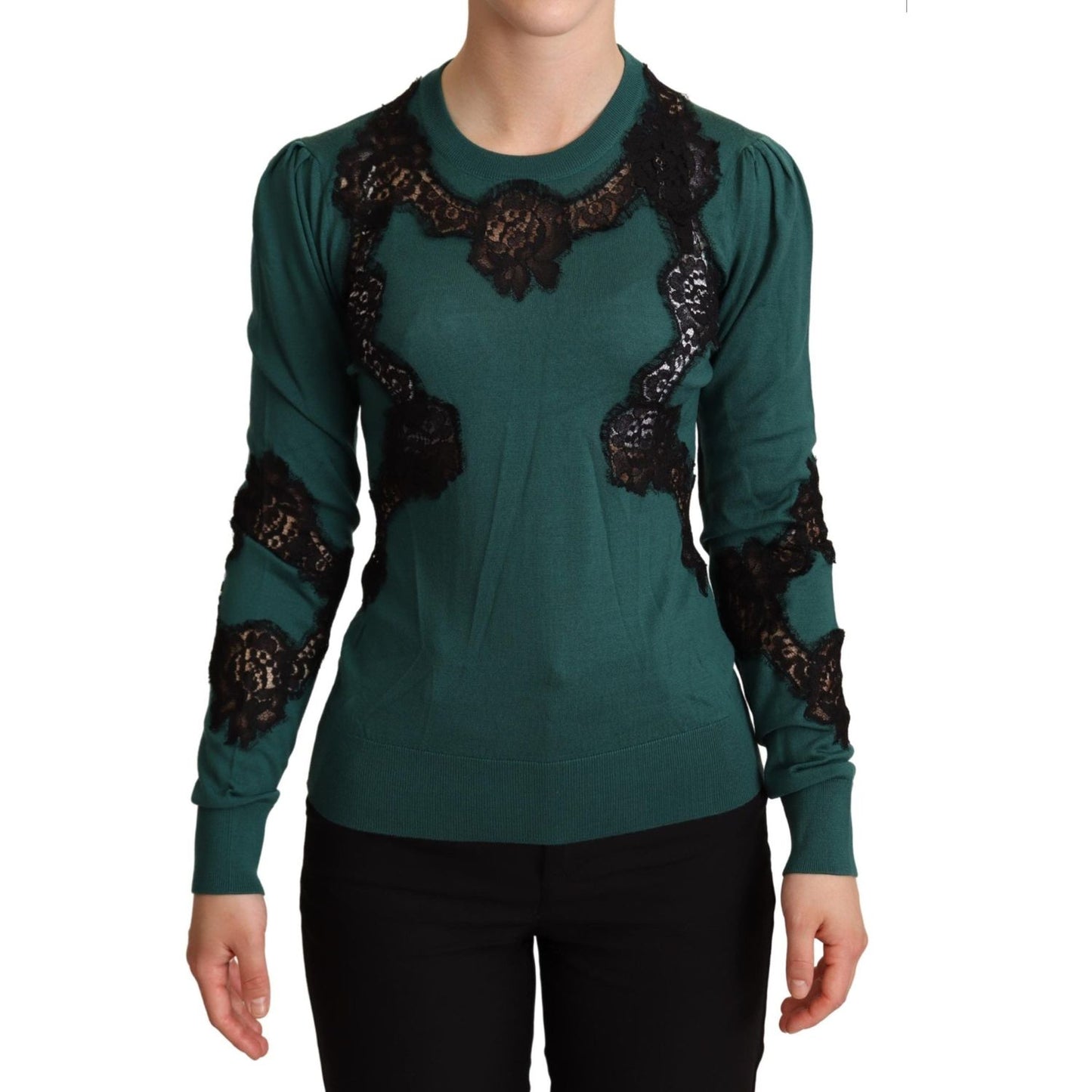 Dolce & Gabbana Green Wool Crewneck Sweater TSH6308 -36