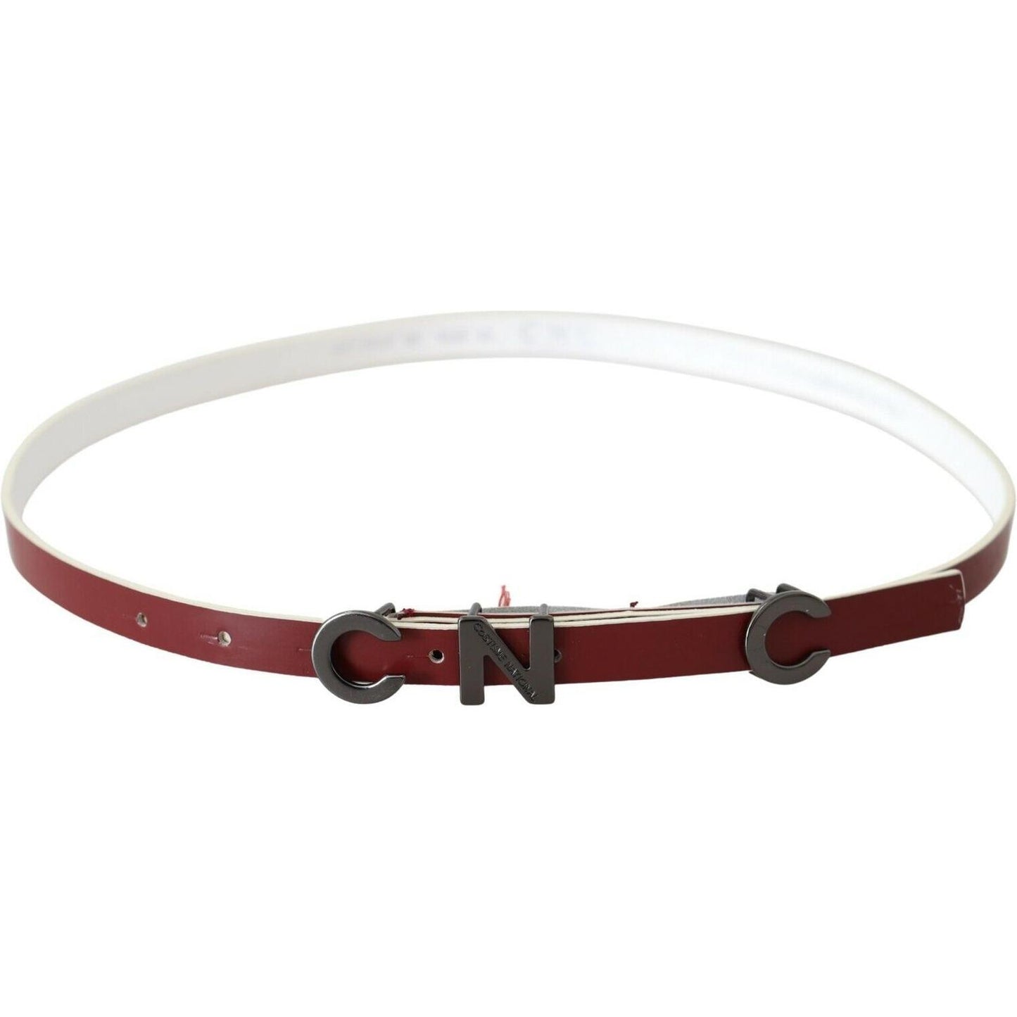 Costume National Maroon Leather Logo Skinny Fashion BEL61062- 85