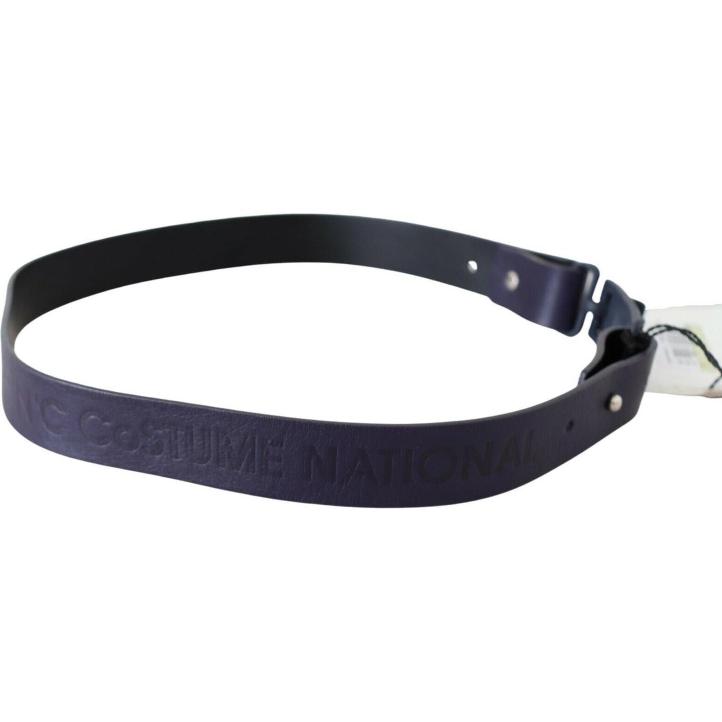 Costume National Black Leather Normal Logo Buckle Waist Belt WOMAN BELTS