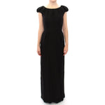 Dolce & Gabbana Black Silk Shortsleeve Gown Maxi IT Dress NOC10097- 40