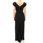 Dolce & Gabbana Black Silk Shortsleeve Gown Maxi IT Dress NOC10097- 40