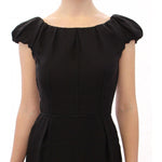 Dolce & Gabbana Black Silk Shortsleeve Gown Maxi IT Dress NOC10097- 40