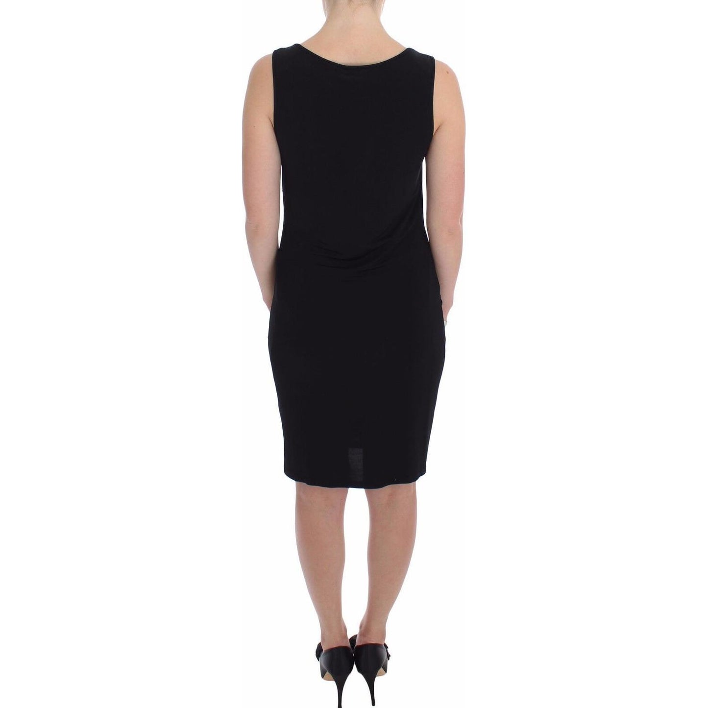 Roccobarocco Black Stretch Wiggle Pencil Sheath Bodycon Dress SIG17260- 48