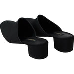 Dolce & Gabbana Black Grosgrain Slides Sandals Women Shoes LA8929- 35.5
