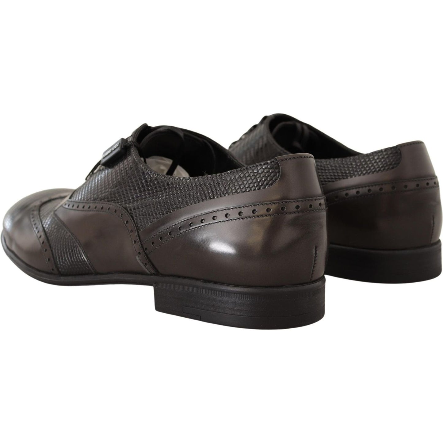 Dolce & Gabbana Brown Lizard Skin Leather Oxford Dress Shoes MV458 -44