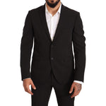Domenico Tagliente Black Polyester Slim 2 Piece Set TAGLIENTE Suit KOS1902-50