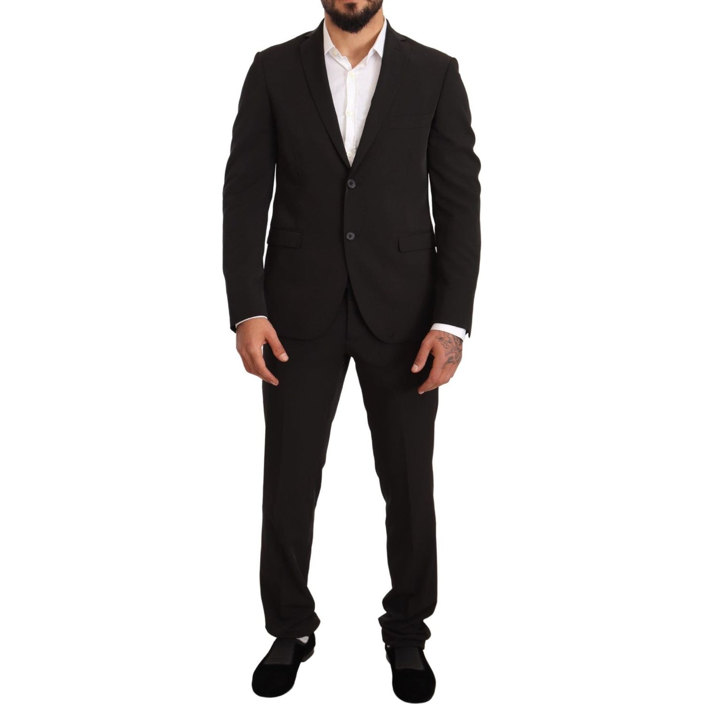 Domenico Tagliente Black Polyester Slim 2 Piece Set TAGLIENTE Suit KOS1902-50