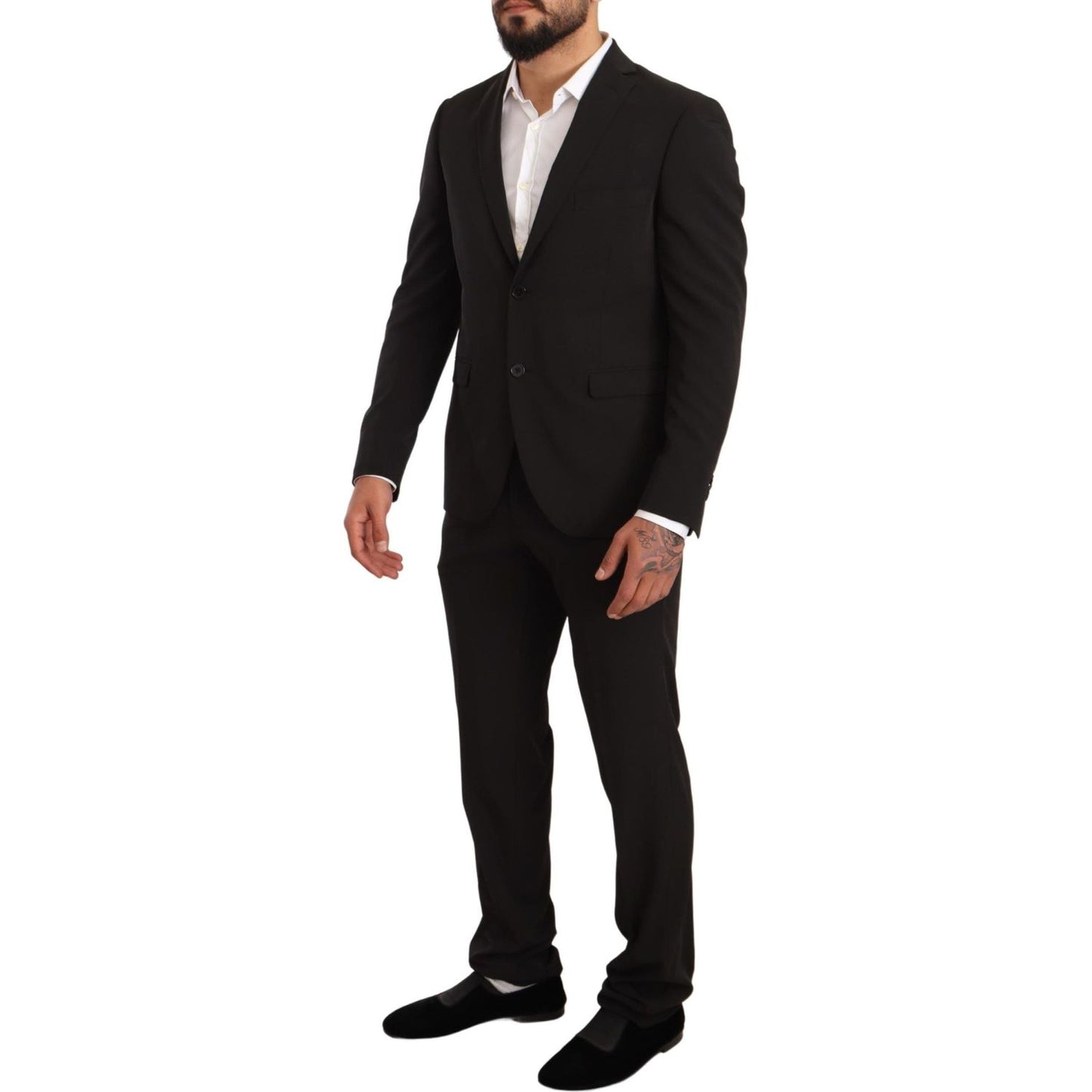 Domenico Tagliente Black Polyester Slim 2 Piece Set TAGLIENTE Suit KOS1902-50