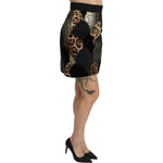 Dolce & Gabbana Multicolor Leopard Print High Waist Mini Skirt SKI1359-40