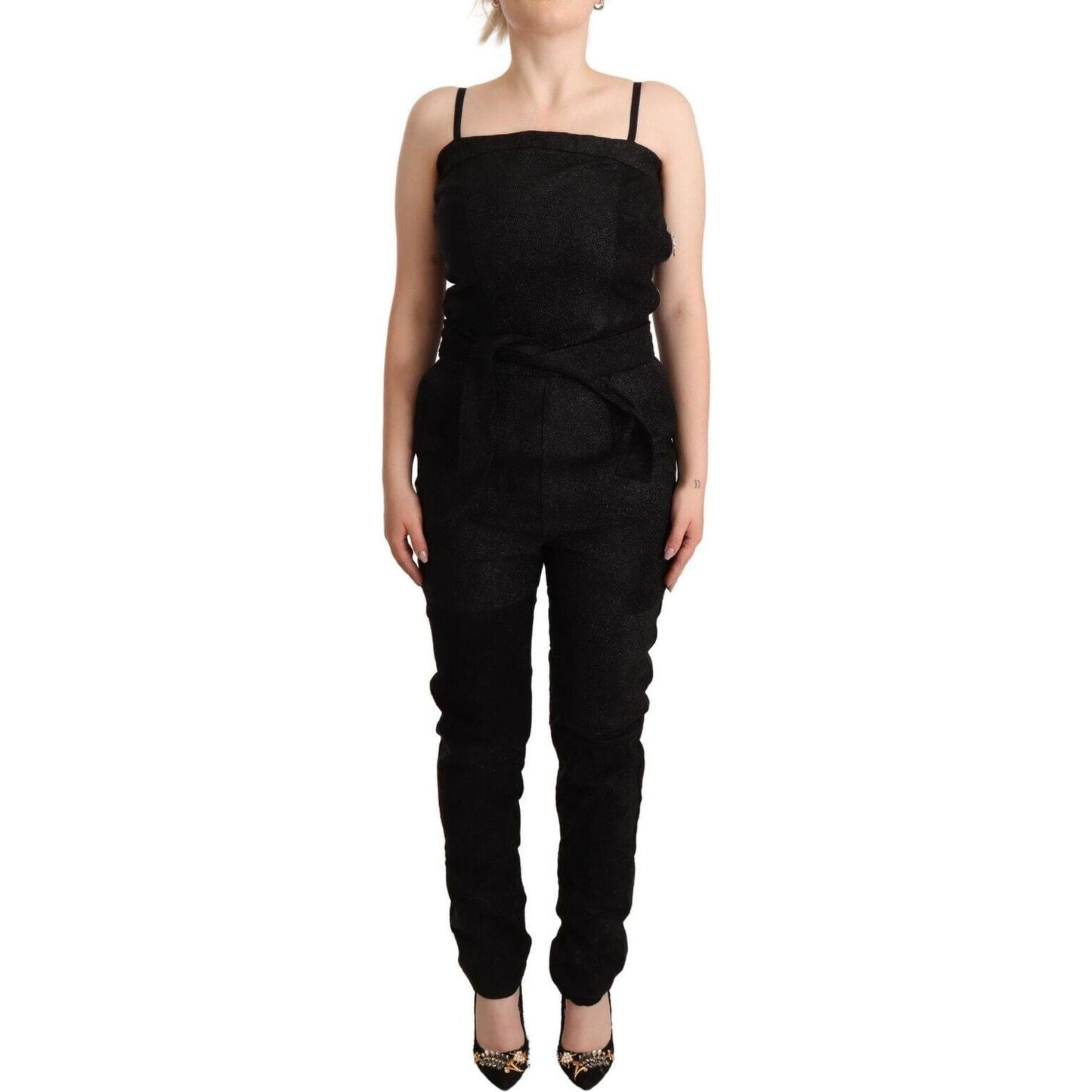 La Maison du Couturier Black Spaghetti Strap Jumpsuit Dress DR28580 - 40