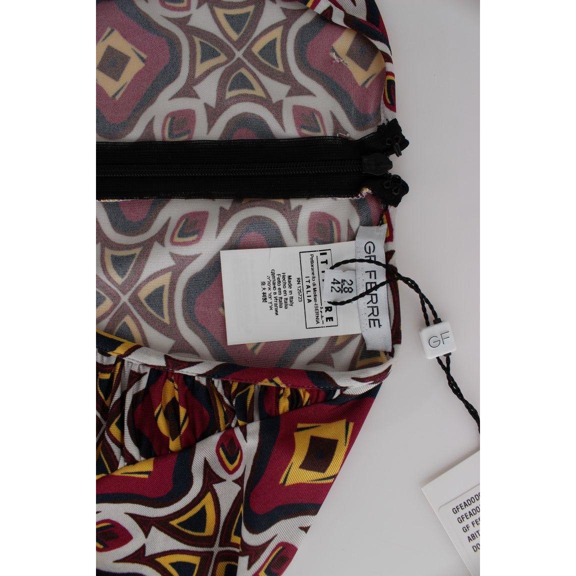 GF Ferre Multicolor Longsleeved Viscose Shift Dress SIG11519-1