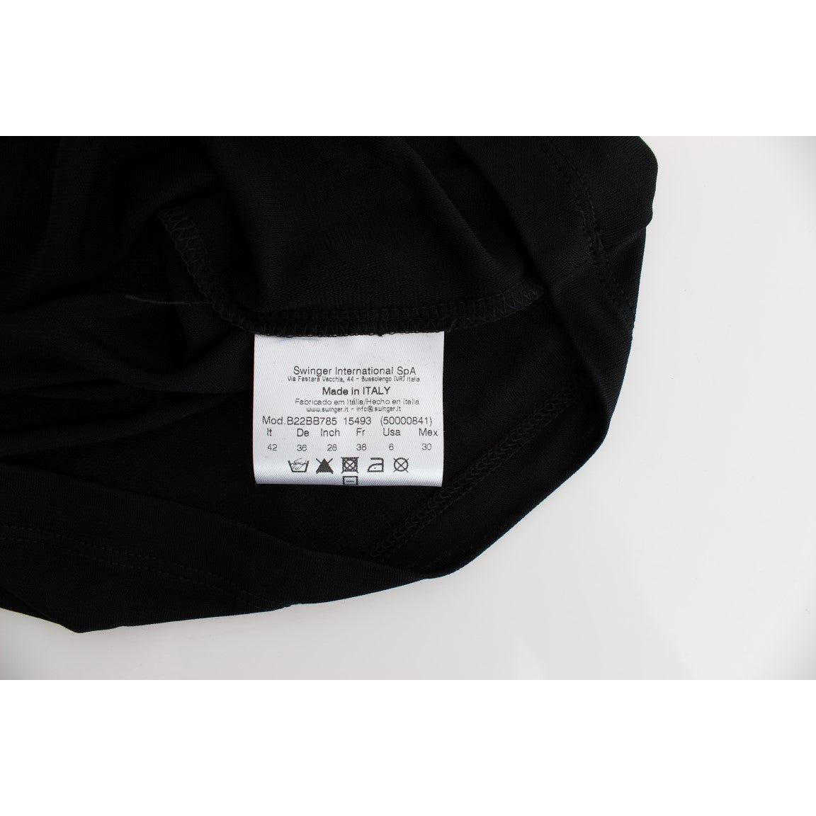 Roccobarocco Black Embellished Jersey Mini Sheath Short Dress SIG11565-3