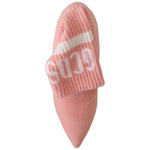 GCDS Pink Suede Logo Socks Block Heel Ankle Boots Shoes LA9415 - 40