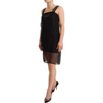 Dolce & Gabbana Black Silk Stretch Crystal Sheath Mini Dress DR28299 - 40