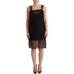 Dolce & Gabbana Black Silk Stretch Crystal Sheath Mini Dress DR28299 - 40