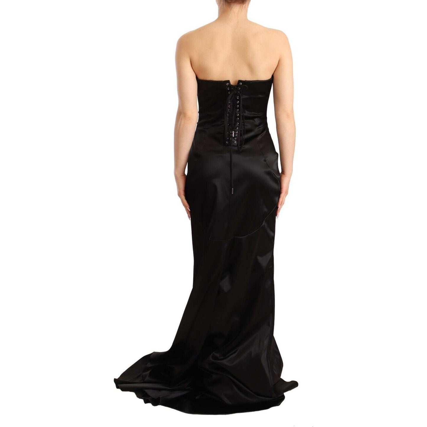 Dolce & Gabbana Black Silk Stretch Sheath Mermaid Gown Dress DR28309 - 40