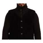 Dolce & Gabbana Black Leather Mens Turtle Neck Coat Jacket JKT3070 - 48