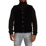 Dolce & Gabbana Black Leather Mens Turtle Neck Coat Jacket JKT3070 - 48