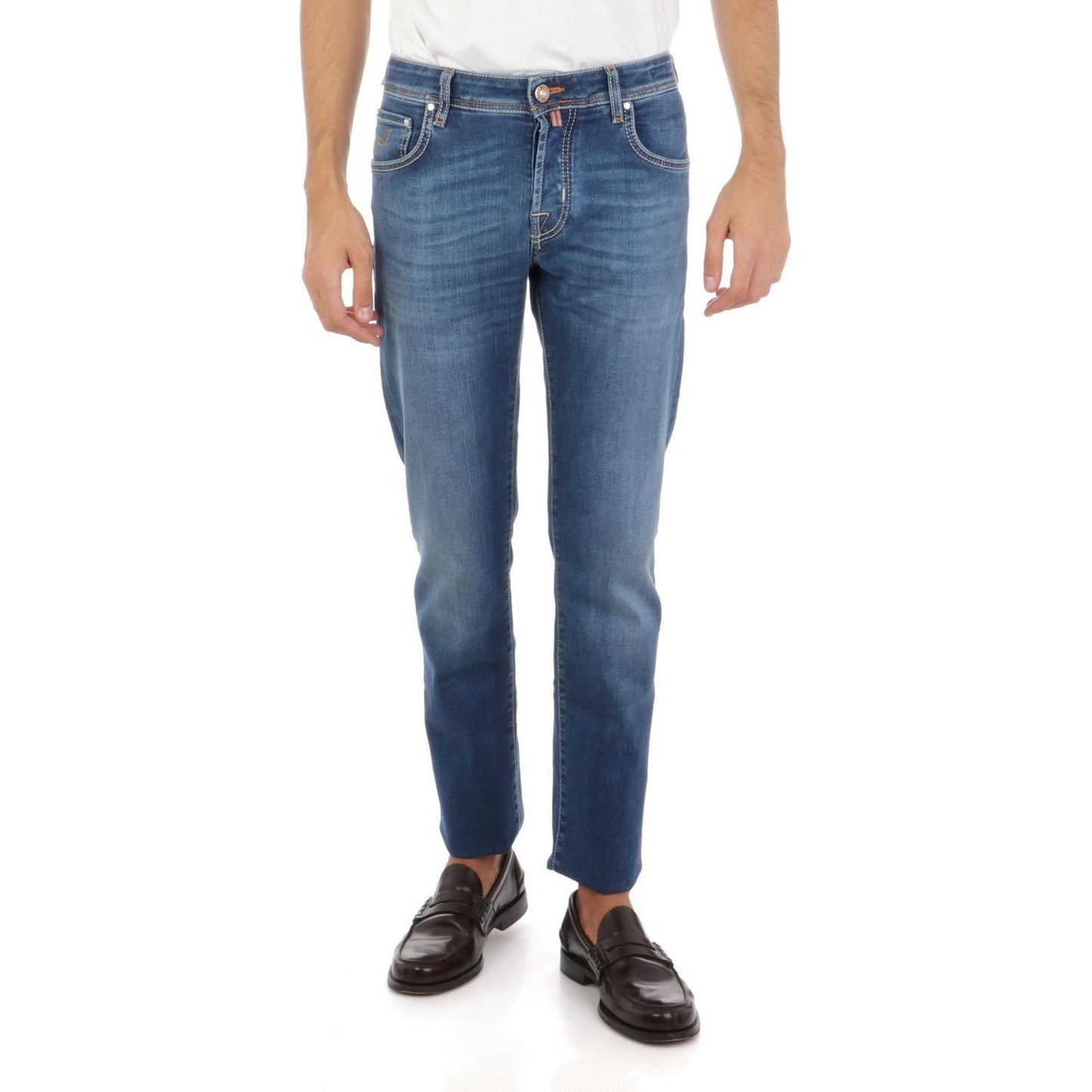 Jacob Cohen Blue Cotton Slim Men Jeans JA-7391-W36