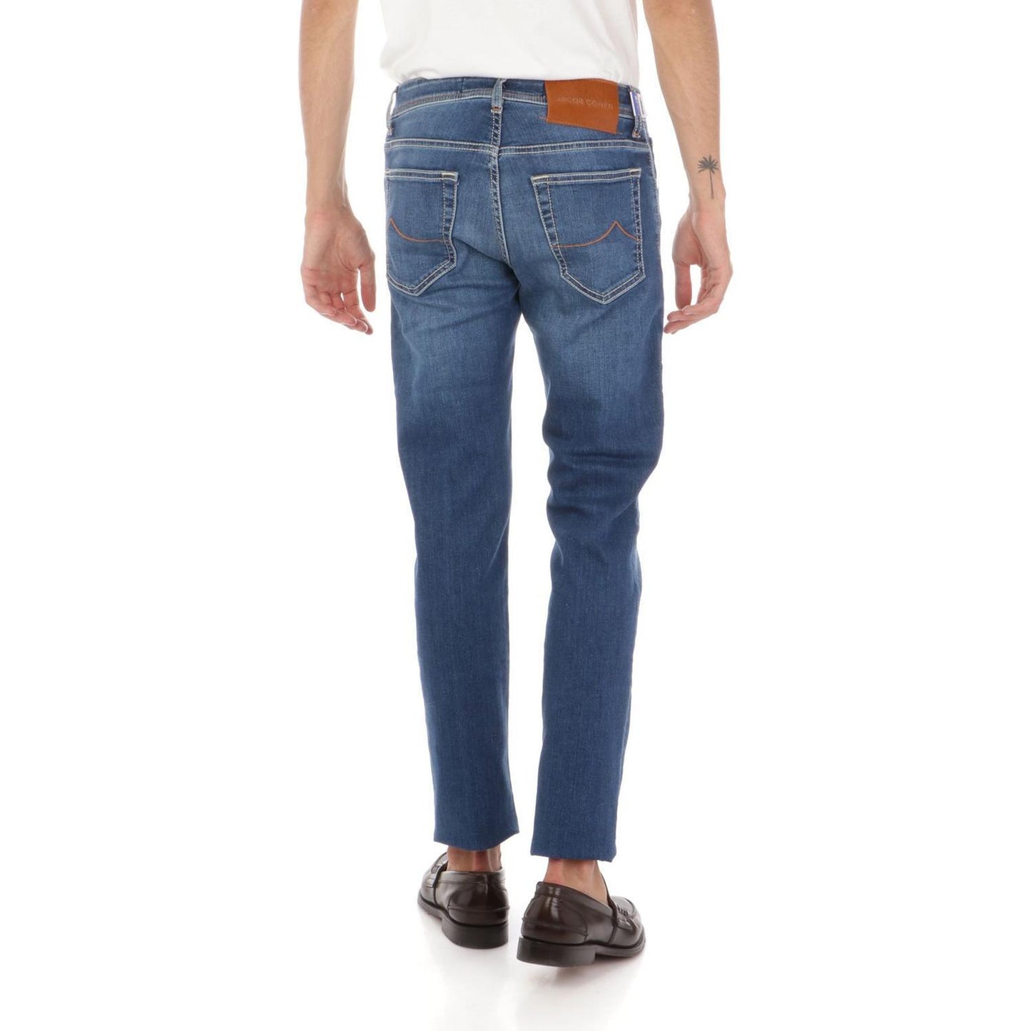 Jacob Cohen Blue Cotton Slim Men Jeans JA-7391-W36