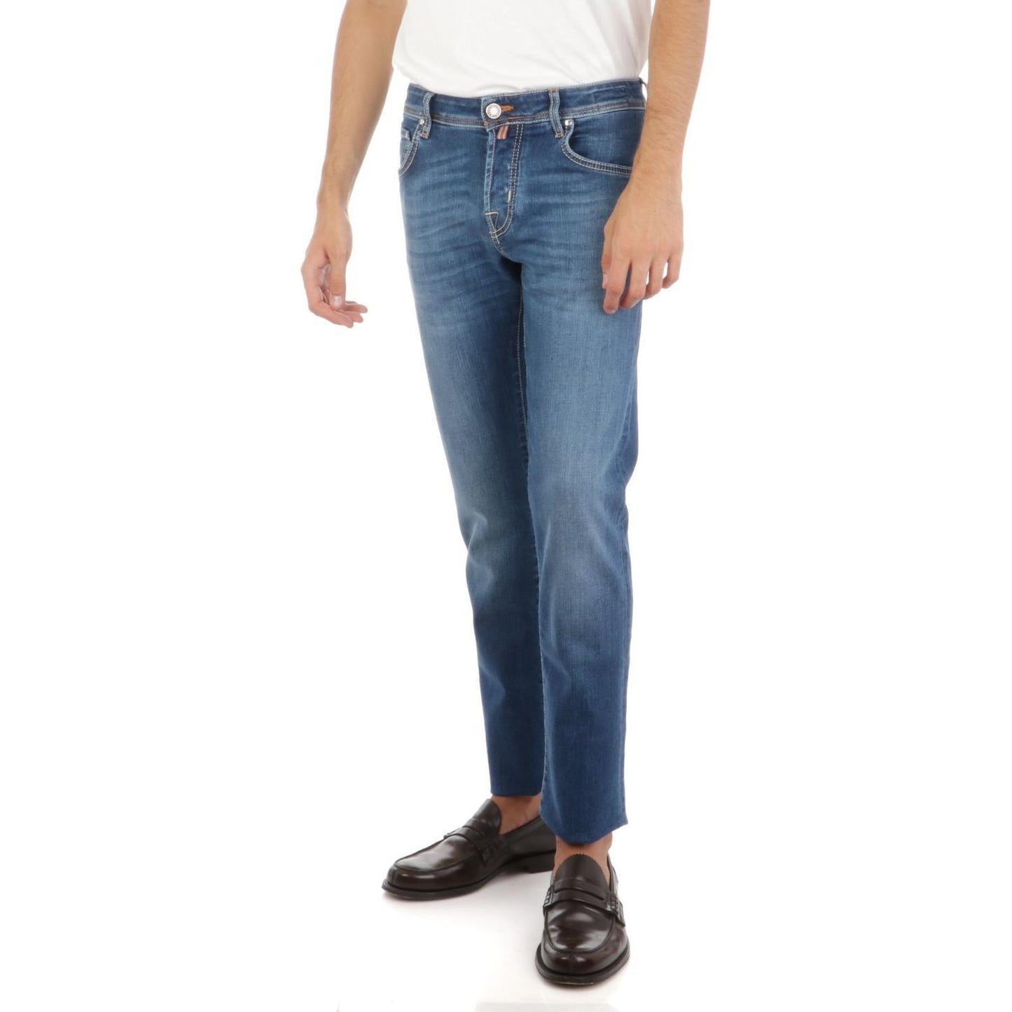 Jacob Cohen Blue Cotton Slim Men Jeans JA-7391-W36