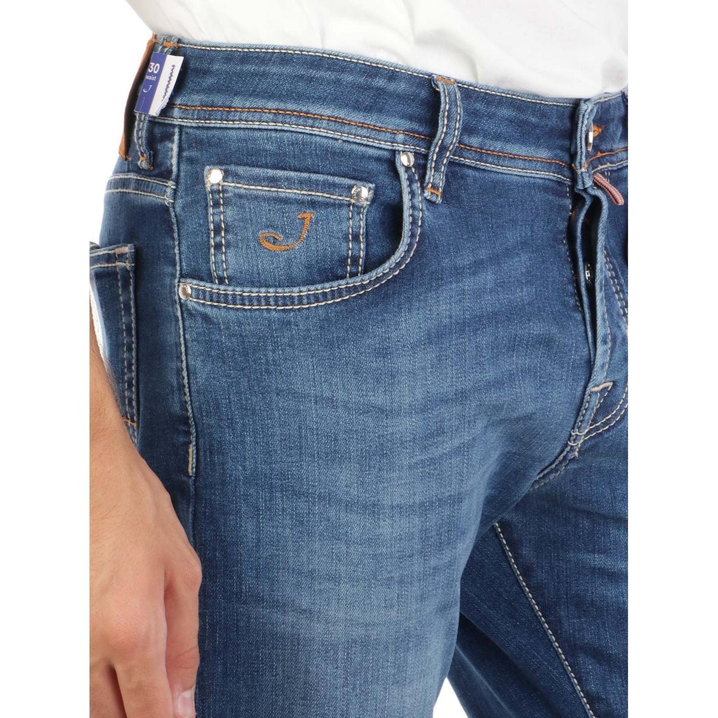 Jacob Cohen Blue Cotton Slim Men Jeans JA-7391-W36