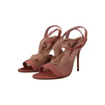 Dolce & Gabbana Pink Tulle Stretch Ankle Strap Sandals Shoes LA9648 - 39